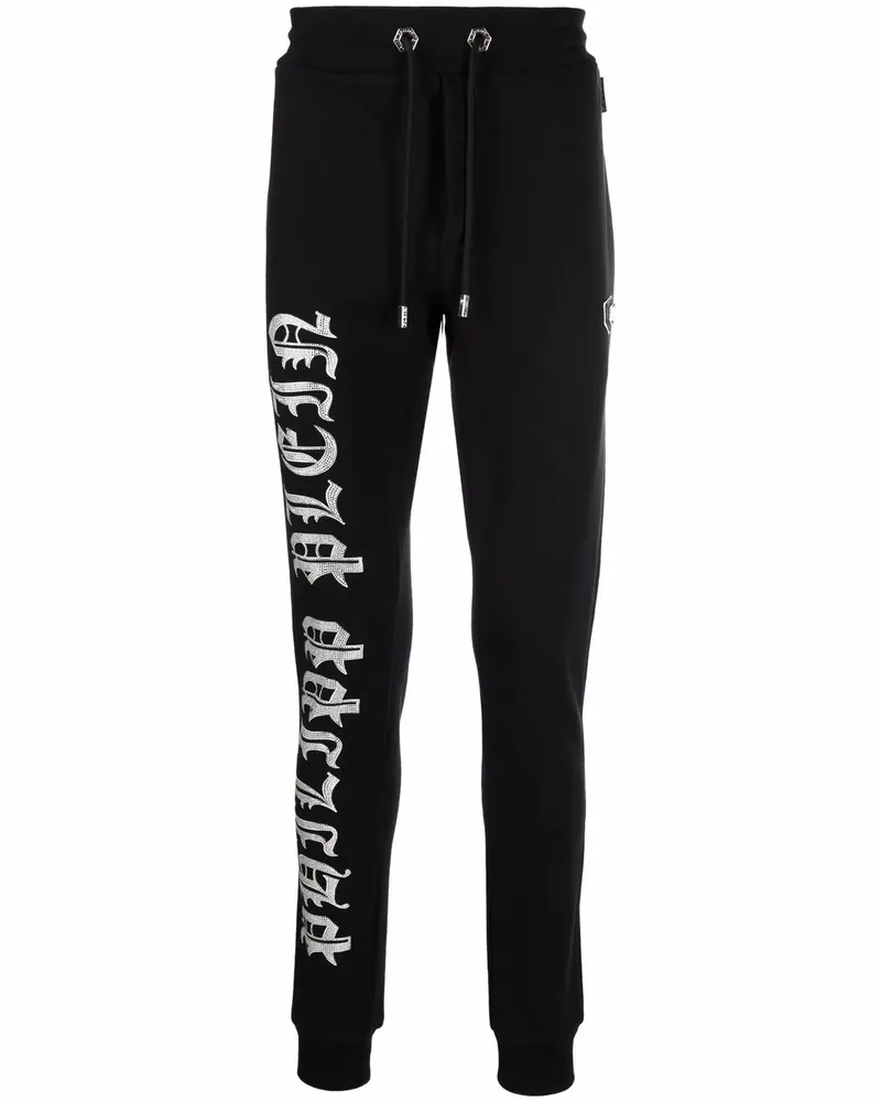 Philipp Plein Jogginghose mit Logo-Print - Schwarz Schwarz