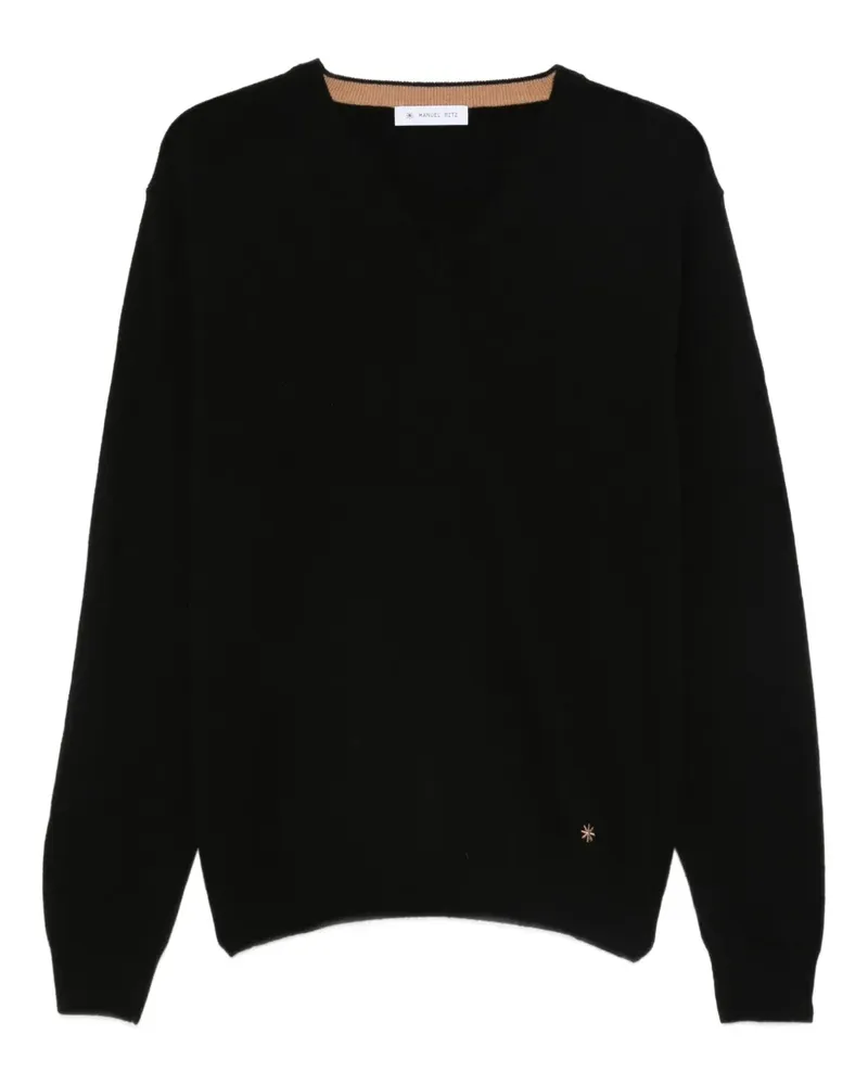 Manuel Ritz Pullover mit V-Ausschnitt - Schwarz Schwarz