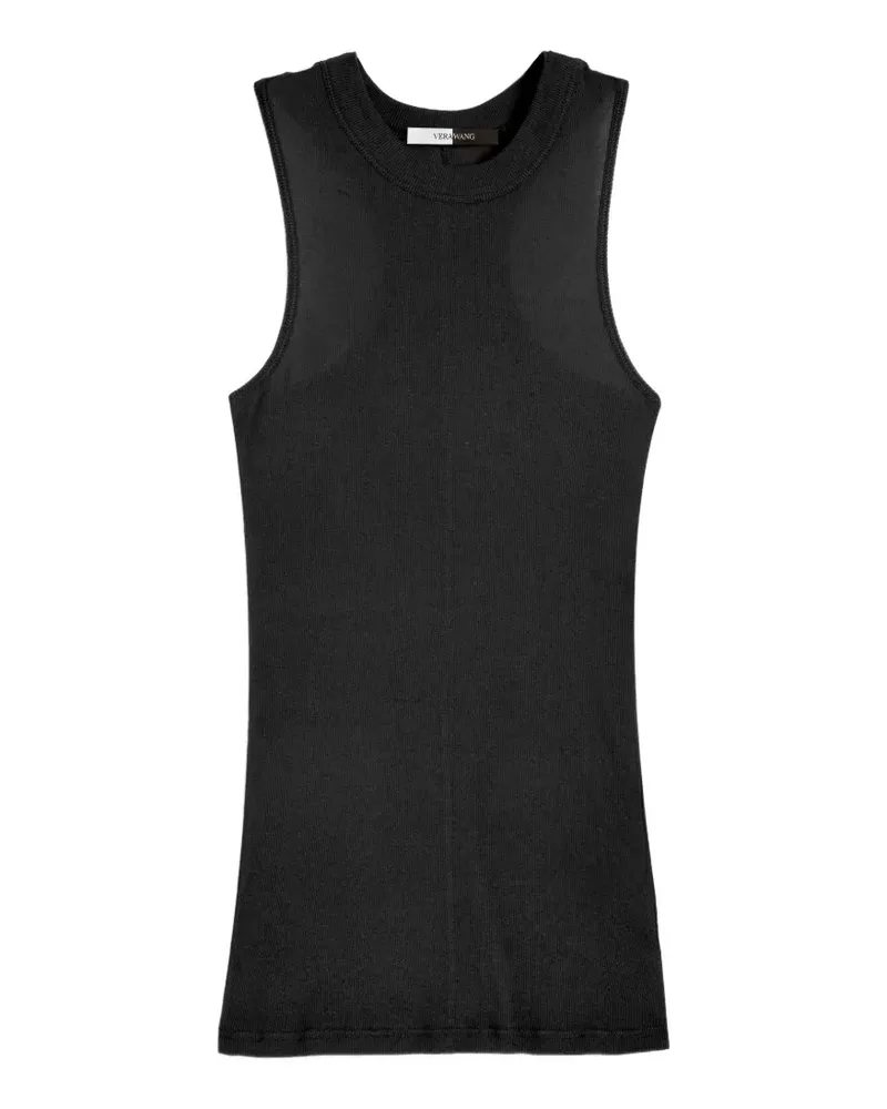 Vera Wang ribbed racer-back tank top - Schwarz Schwarz