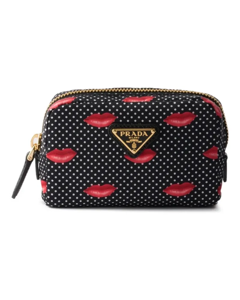 Prada Kosmetiktasche mit Triangel-Logo - Schwarz Schwarz