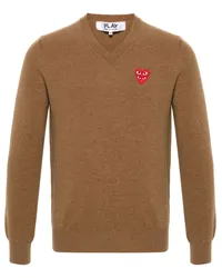 Comme des Garçons Pullover mit Herz-Patch Nude