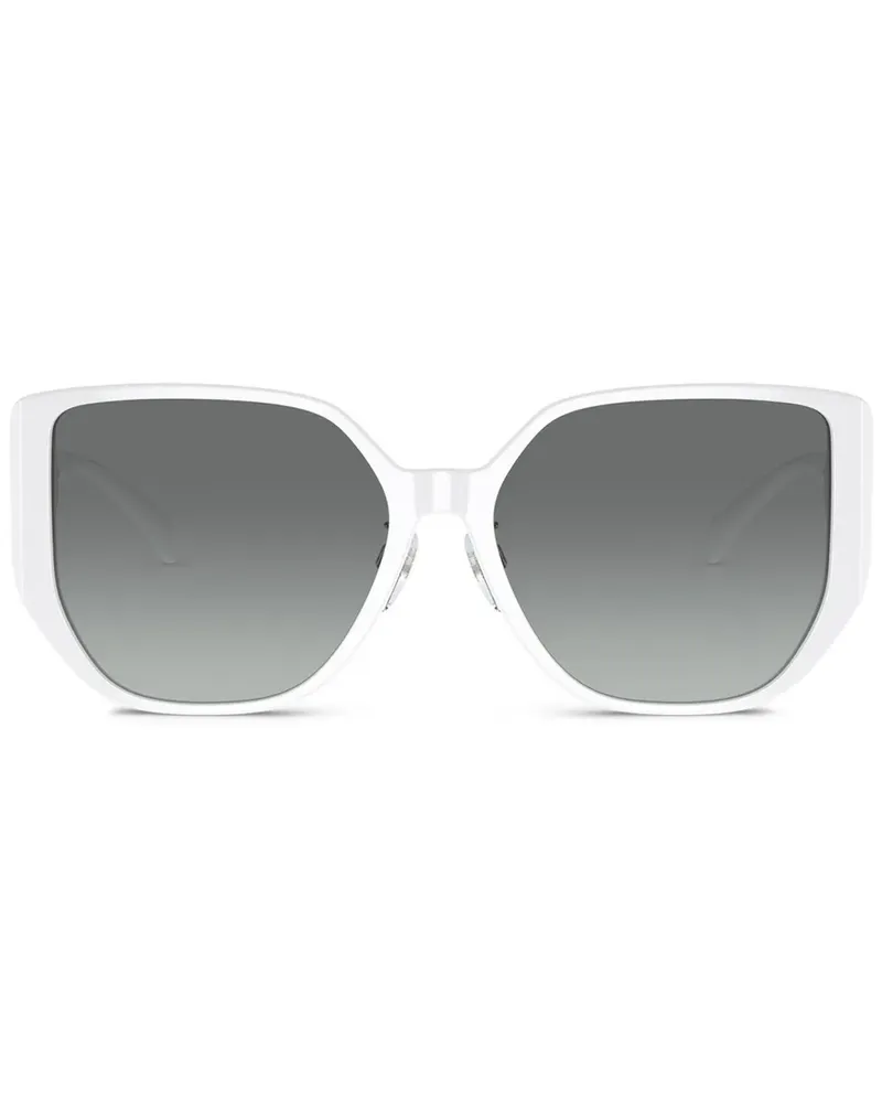 Versace Sonnenbrille mit geometrischem Gestell - Weiß Weiß