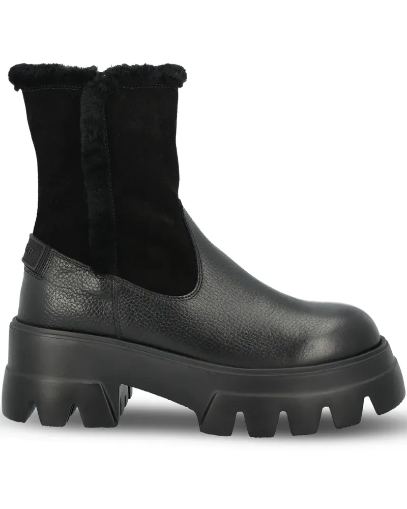 Bogner Stiefel mit Shearling-Profilsohle - Schwarz Schwarz