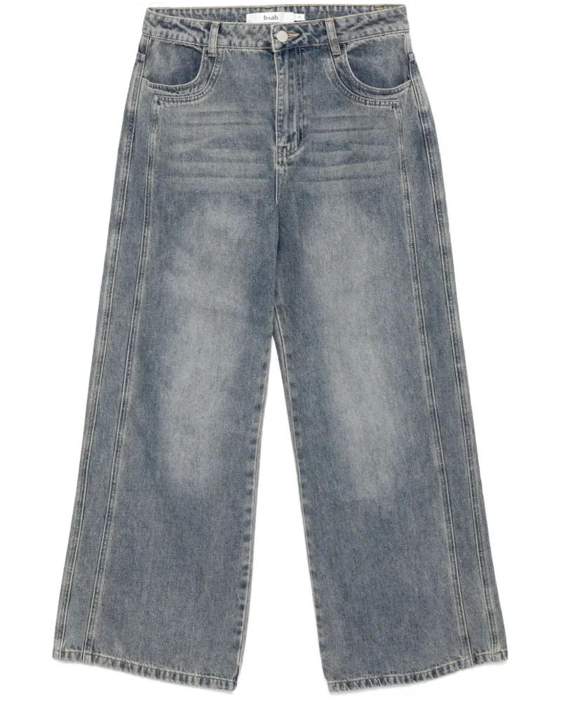 b+ab Jeans mit Kontrasteinsätzen - Blau Blau