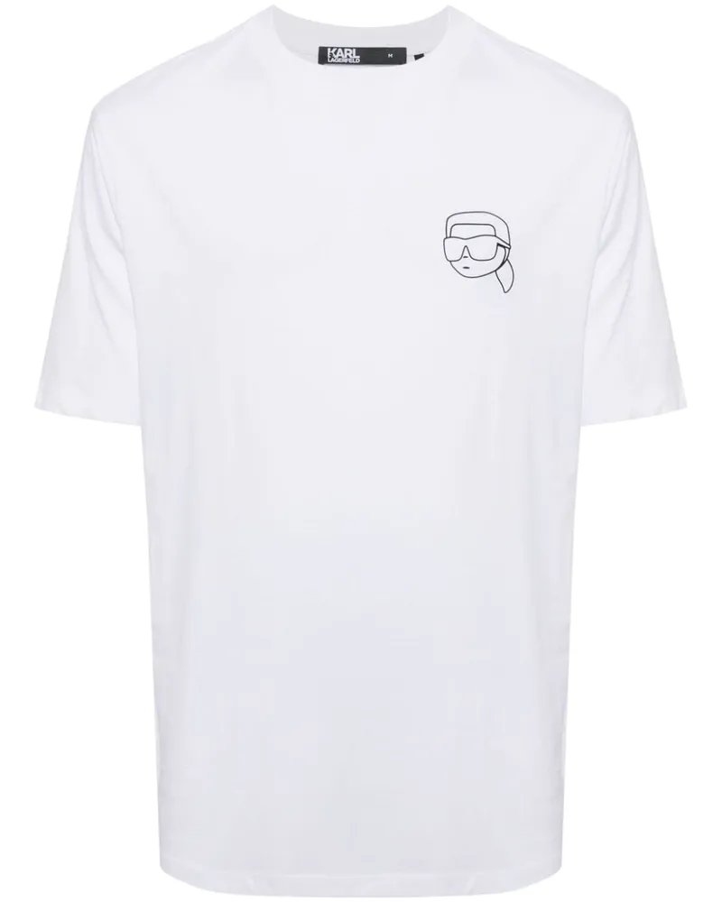 Karl Lagerfeld Ikonik Outline T-Shirt aus Bio-Baumwolle - Weiß Weiß