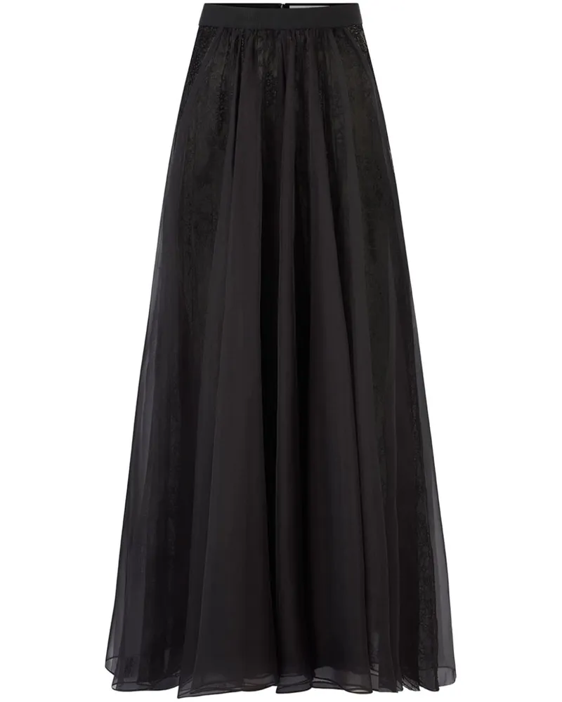 Nina Ricci Maxirock aus Organza - Schwarz Schwarz