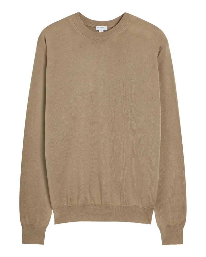 Sunspel fine-knit cotton sweater - Nude Nude