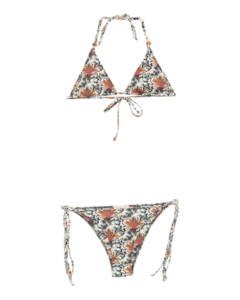 Anjuna Gebundener Bikini mit Blumenprint - Braun Braun