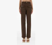Gestreifte Nickie Hose - Braun
