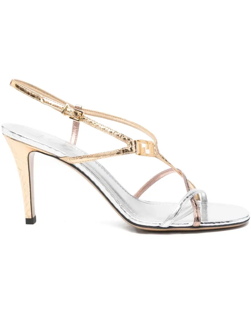 Fendi Sandalen mit Logo-Schild 90mm - Gold Gold