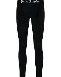 Palm Angels Cropped-Leggings mit Logo-Bund Schwarz