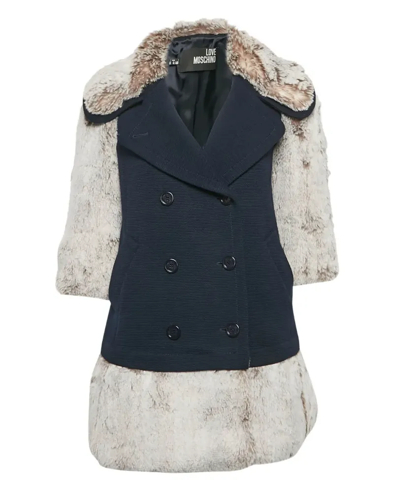 Moschino Mantel mit Kontrasteinsätzen - Blau Blau
