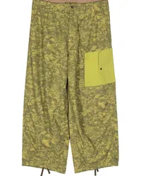 Ten c Weite Hose mit Camouflage-Print Grün