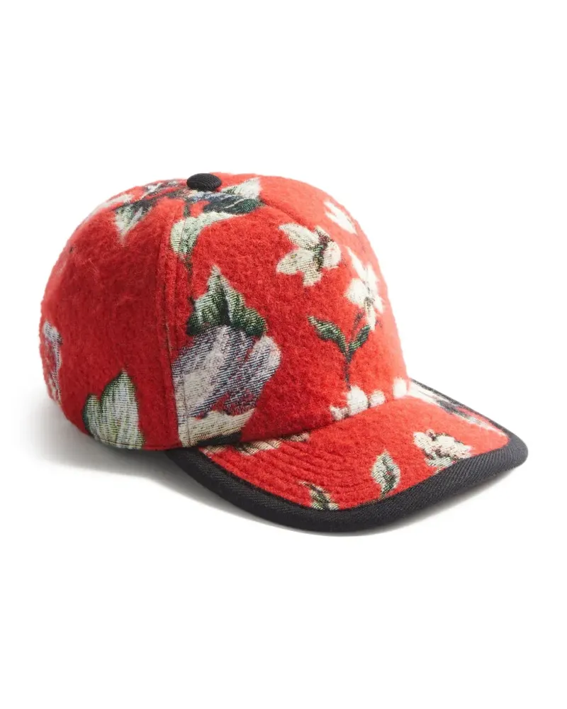 La DoubleJ Baseballkappe mit Blumen - Rot Rot