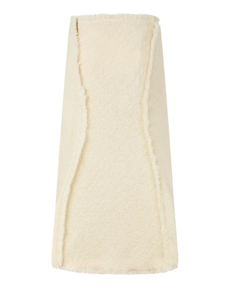 Alberta Ferretti fringe-trim midi skirt - Gelb Gelb