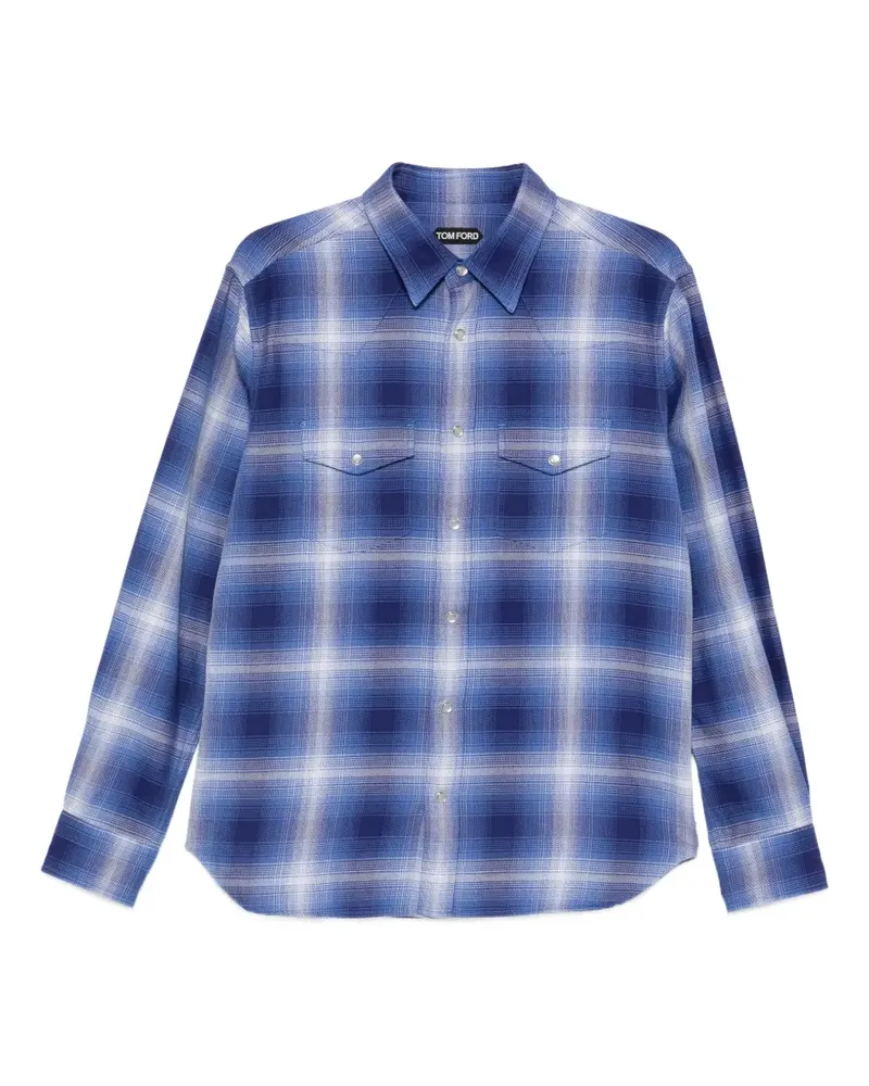 Tom Ford checked-pattern shirt - Blau Blau