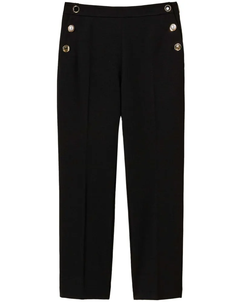 Twin-Set Hose mit Schmuckknöpfen - Schwarz Schwarz