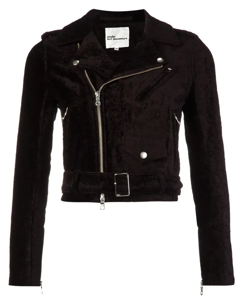 Noir Kei Ninomiya Samt-Bikerjacke - Schwarz Schwarz