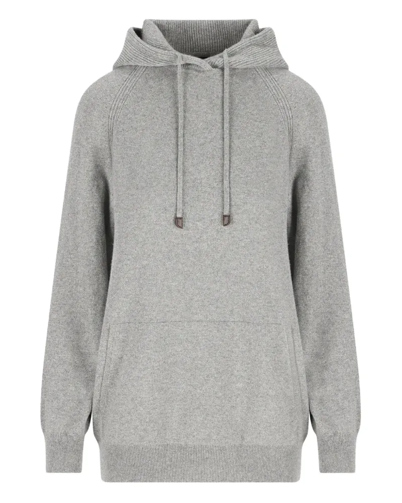 Loro Piana Merano ribbed-detailed hoodie - Grau Grau