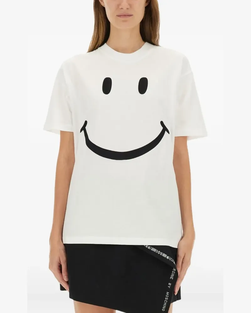Moschino T-Shirt mit Smile-Print - Weiß Weiß