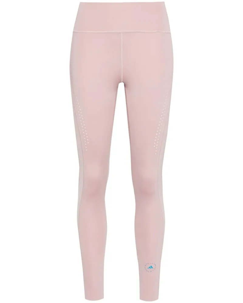 adidas Perforierte Leggings mit Logo-Print Rosa