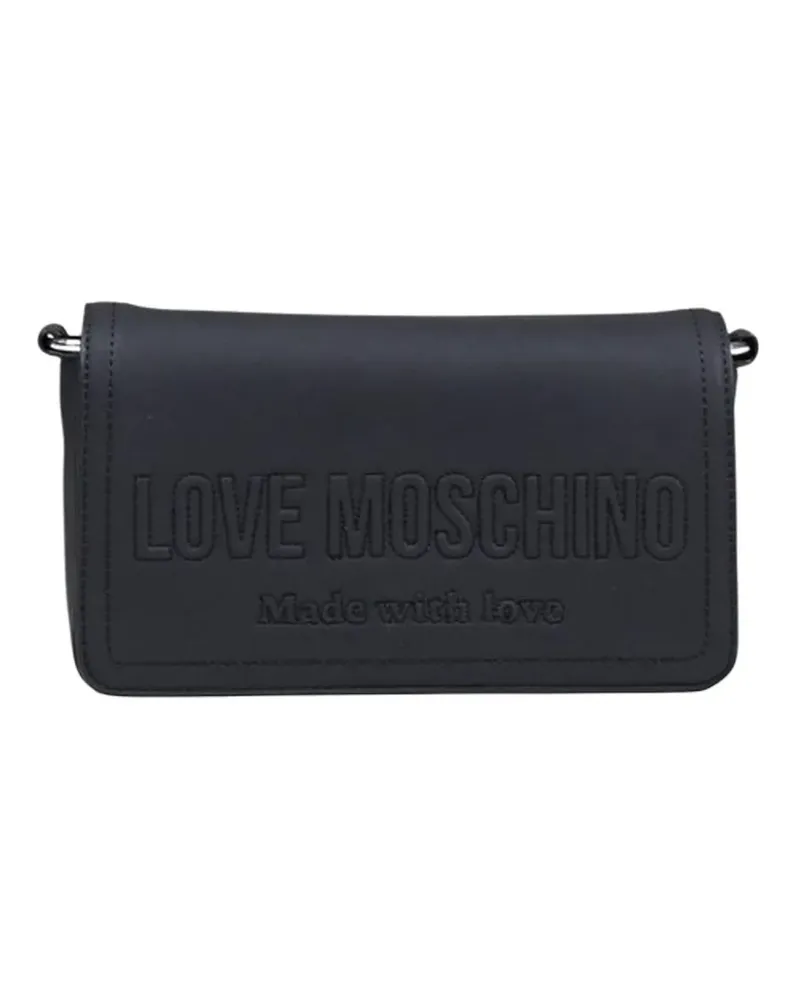Moschino logo-embossed shoulder bag - Schwarz Schwarz