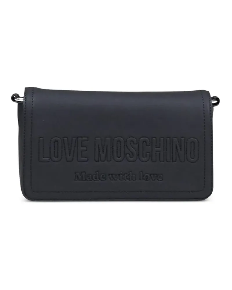 Moschino logo-embossed shoulder bag - Schwarz Schwarz