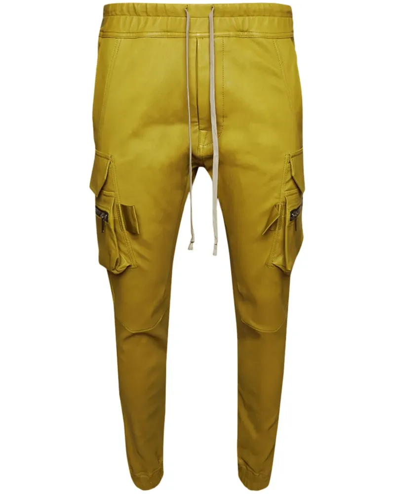 Rick Owens Tapered-Lederhose mit Stretchbund - Gelb Gelb