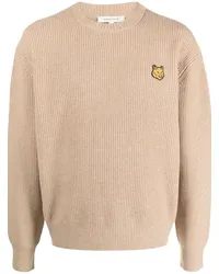 Kitsuné Gerippter Pullover mit Fuchs-Patch Nude