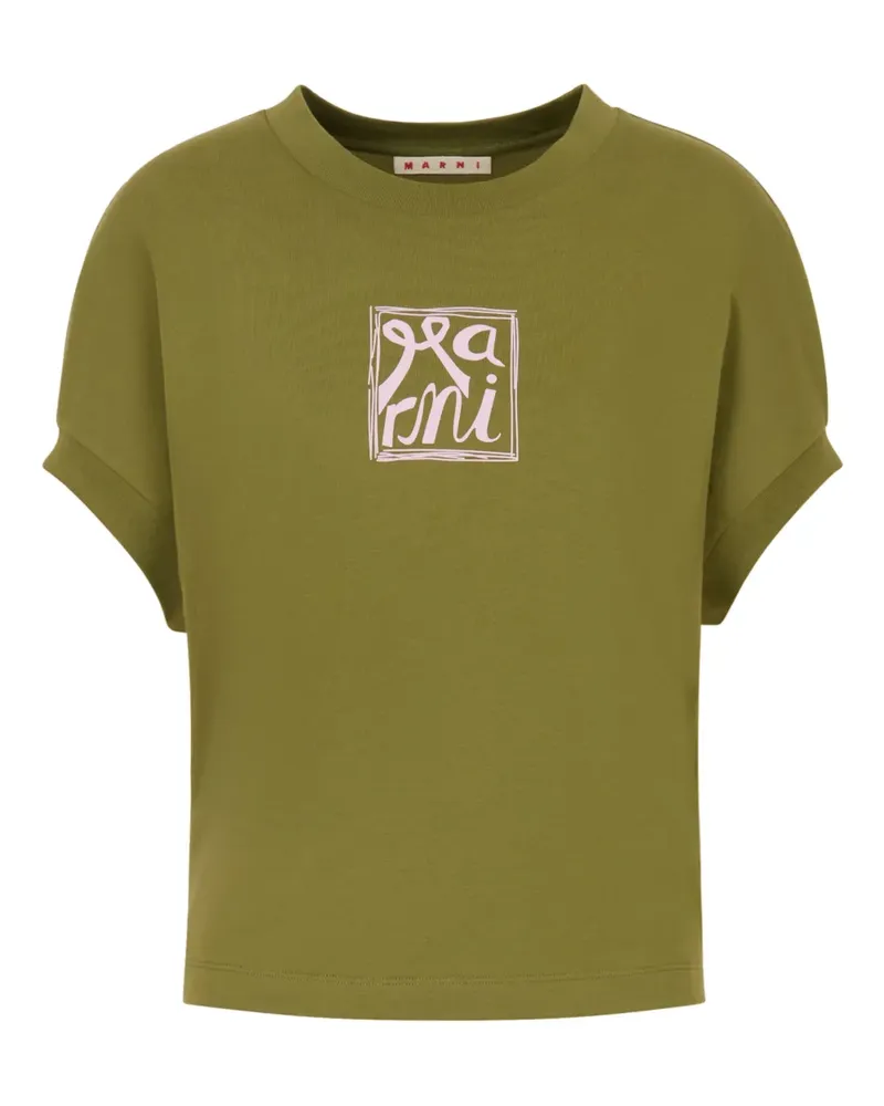 Marni T-Shirt mit Logo-Print - Grün Grün