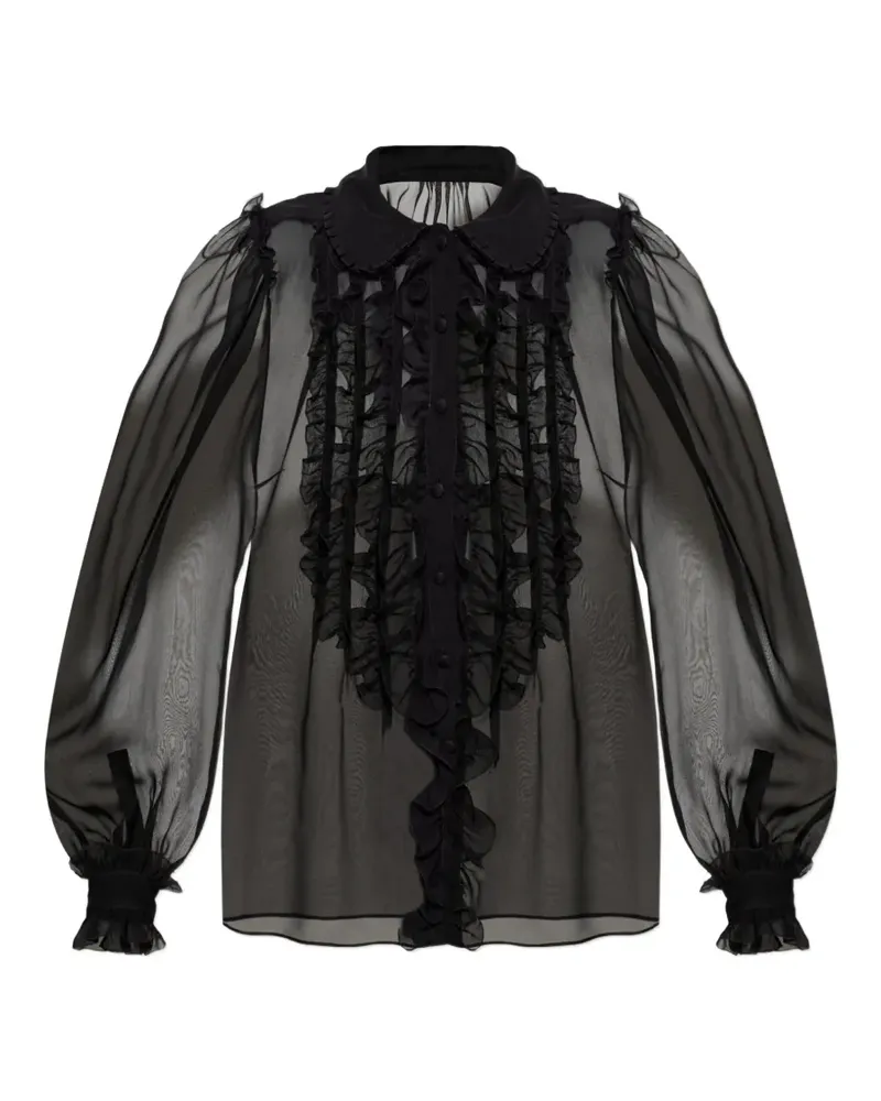 Dolce & Gabbana ruffled sheer blouse - Schwarz Schwarz