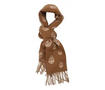 Schal mit Totenkopf-Print - Nude