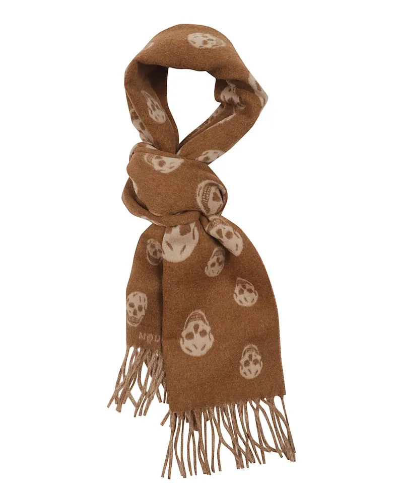 Alexander McQueen Schal mit Totenkopf-Print - Nude Nude