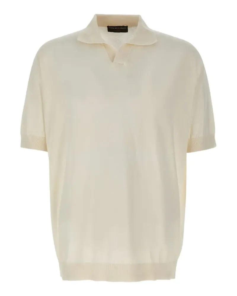 Filippo de Laurentiis T-Shirt mit Poloshirtkragen - Weiß Weiß