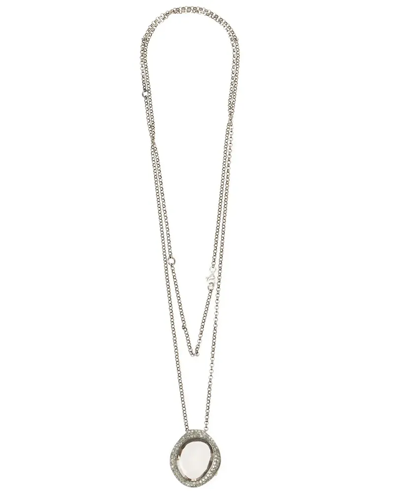 Rosa Maria Silberhalskette mit Topas und Diamanten Silber