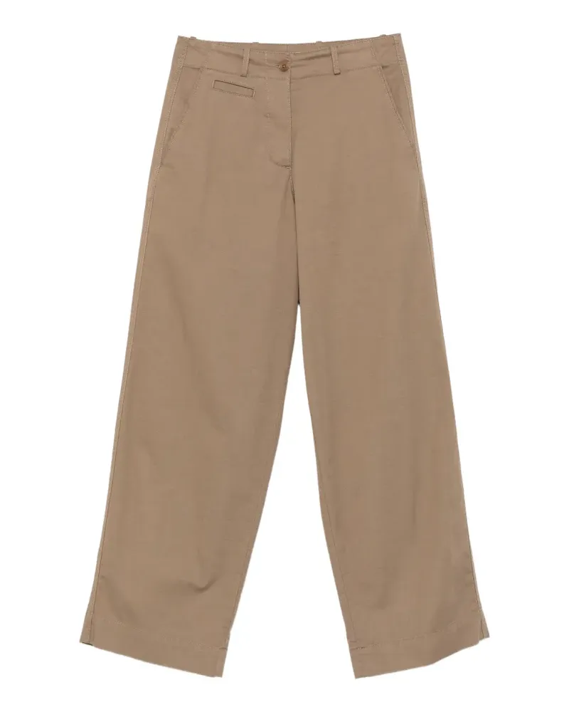 The Row Fadry wide-leg buckle-detail trousers - Nude Nude