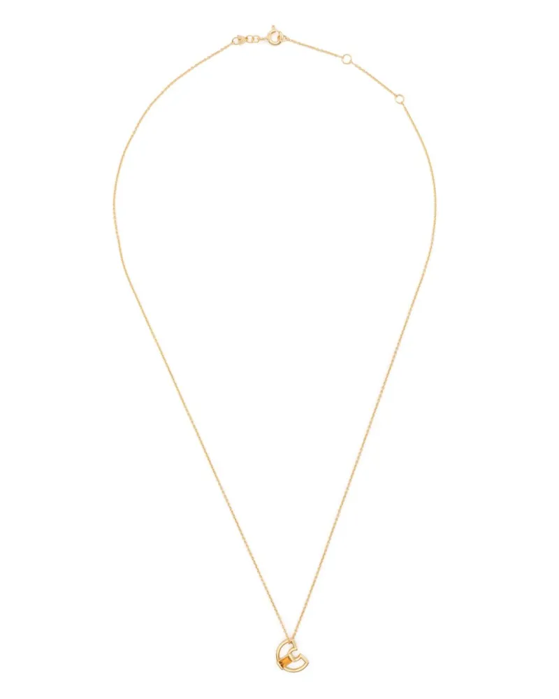 Aliita 9kt Letra C Gelbgoldhalskette mit Zitrin Gold