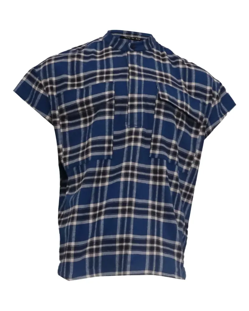 Fear of God 2020s checkered flannel vest - Blau Blau