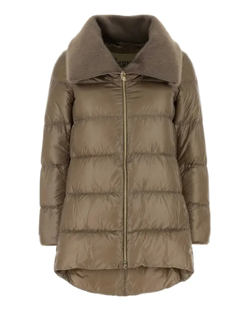 Herno faux-fur-collar quilted jacket - Braun Braun