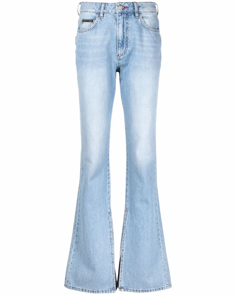 Philipp Plein Schlagjeans mit hohem Bund - Blau Blau