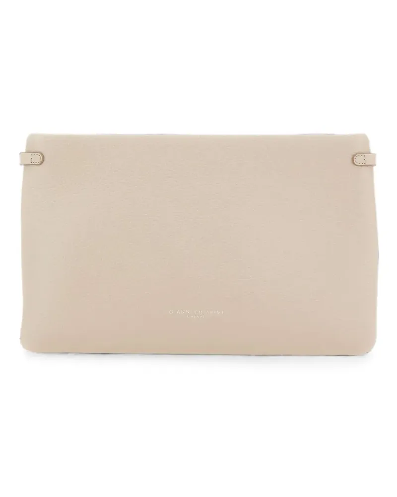 Gianni Chiarini Hermy hammered-texture clutch bag - Nude Nude