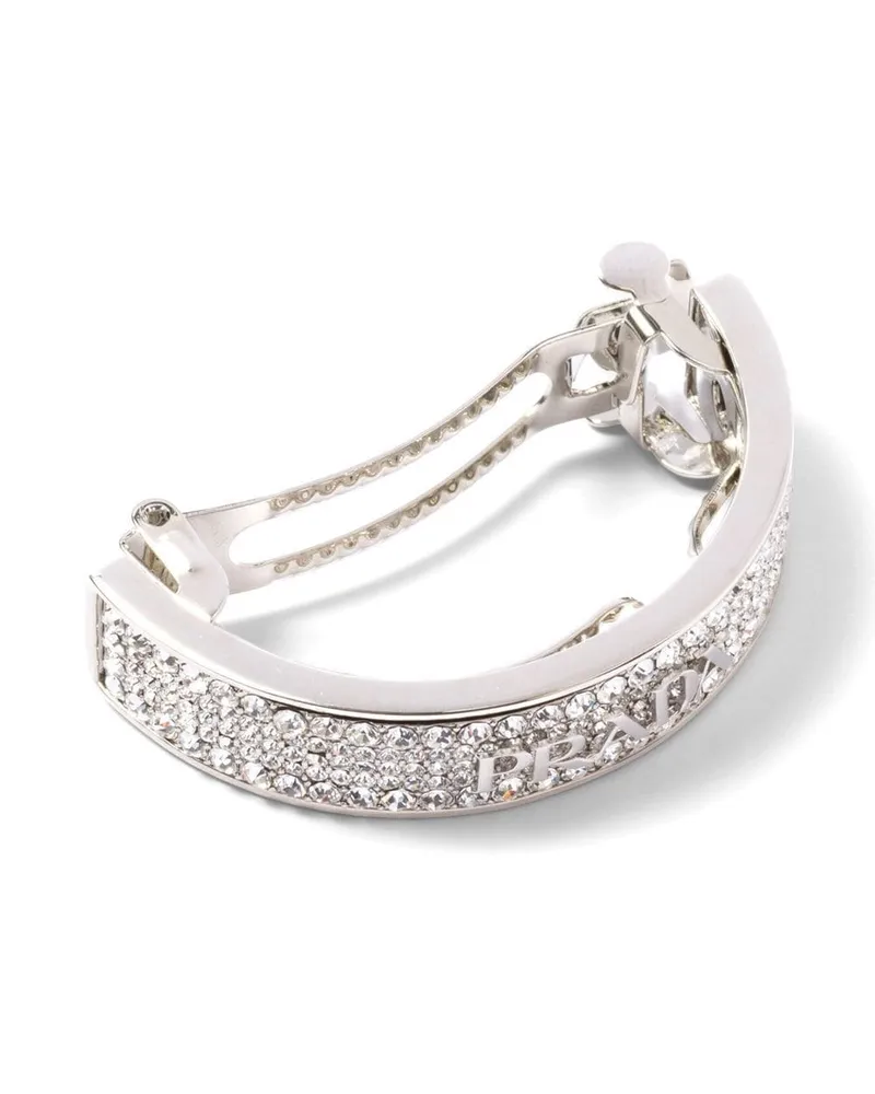 Prada Haarspange mit Kristallen - Silber Silber