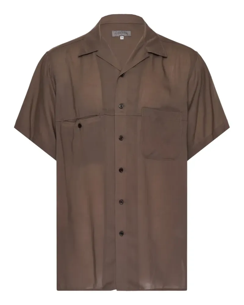 Yohji Yamamoto short-sleeve camp-collar shirt - Braun Braun