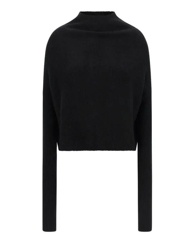 Rick Owens Tower LS Crater Pullover mit Stehkragen - Schwarz Schwarz