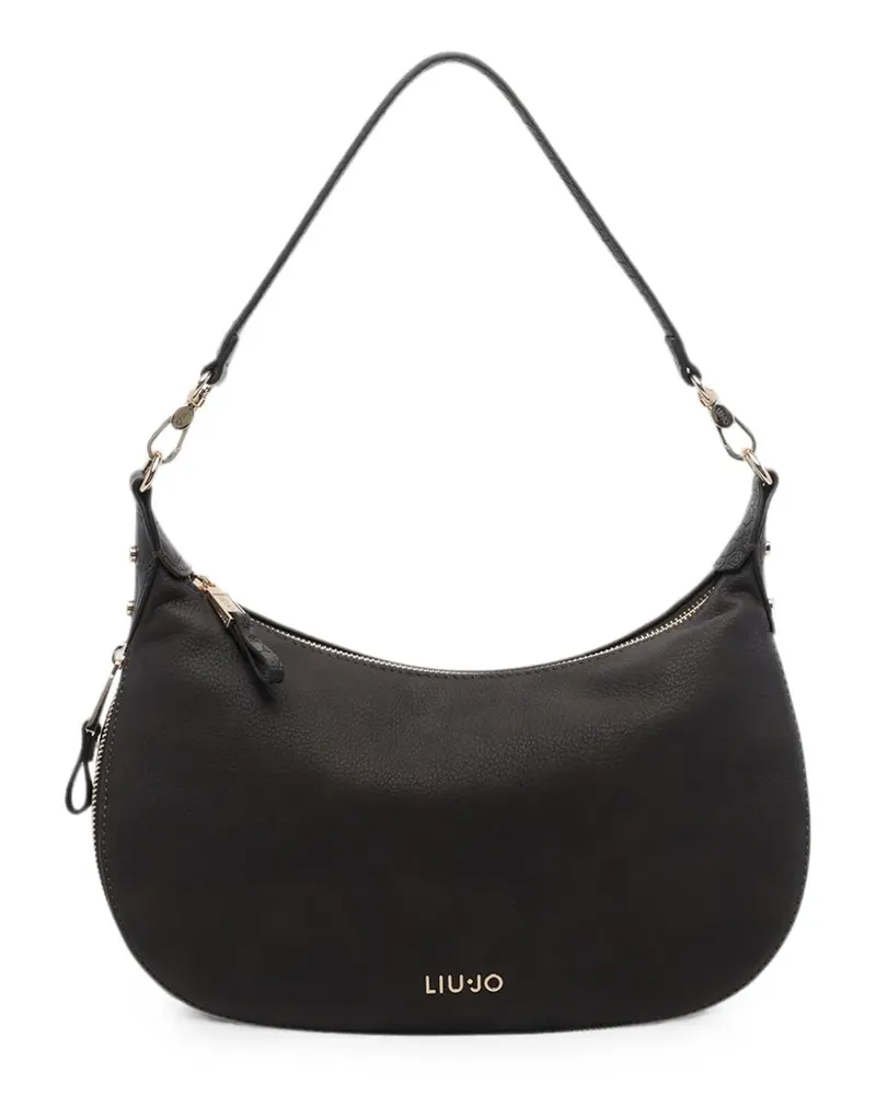 Liu Jo logo-plaque crocodile-effect-panel shoulder bag - Braun Braun
