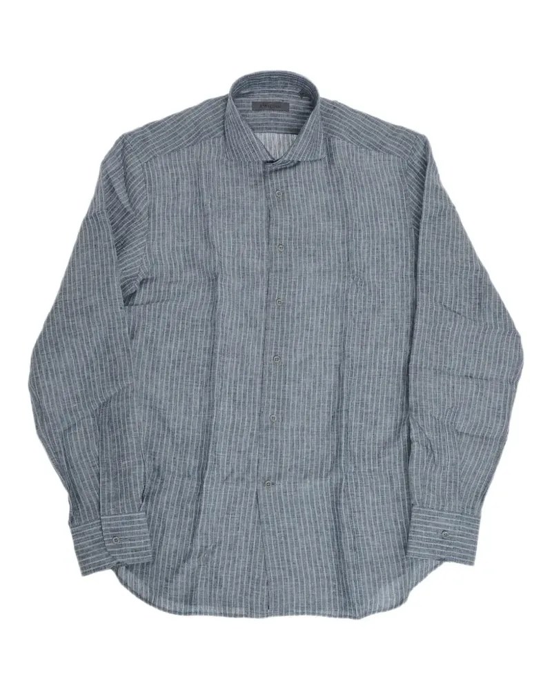 Corneliani striped linen shirt - Blau Blau