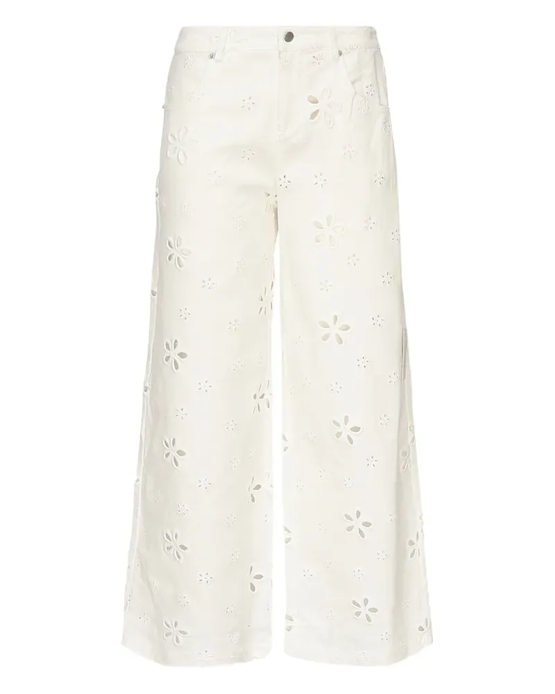 For Love and Lemons Jeans mit Ösenstickerei - Light and natural Light