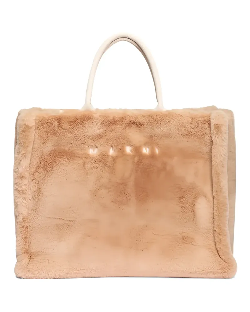 Marni Shopper aus Faux Fur - Nude Nude