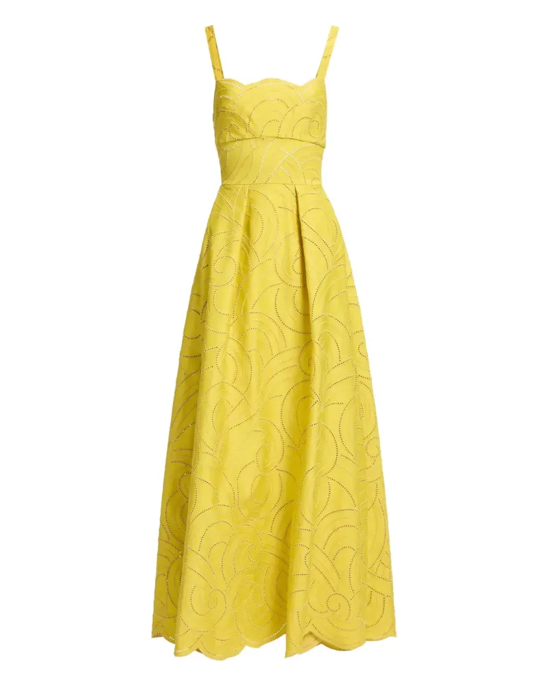 Elie Saab Maxikleid mit Wirbel-Stickerei - Gelb Gelb
