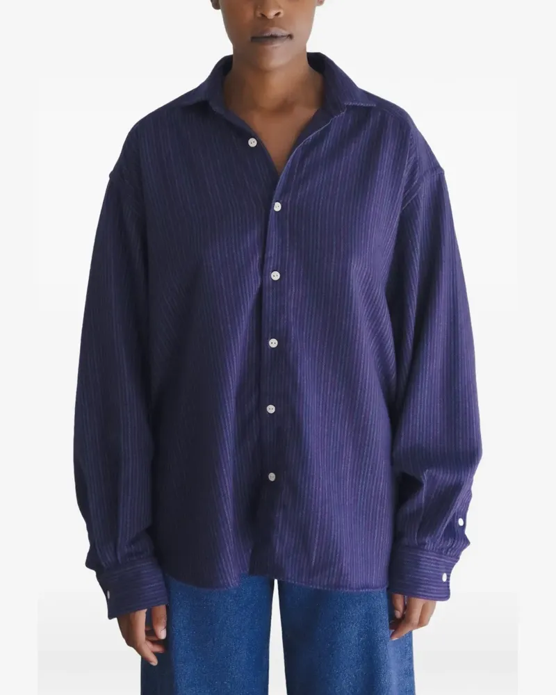 Baserange Gestreiftes Claude Hemd - Violett Violett